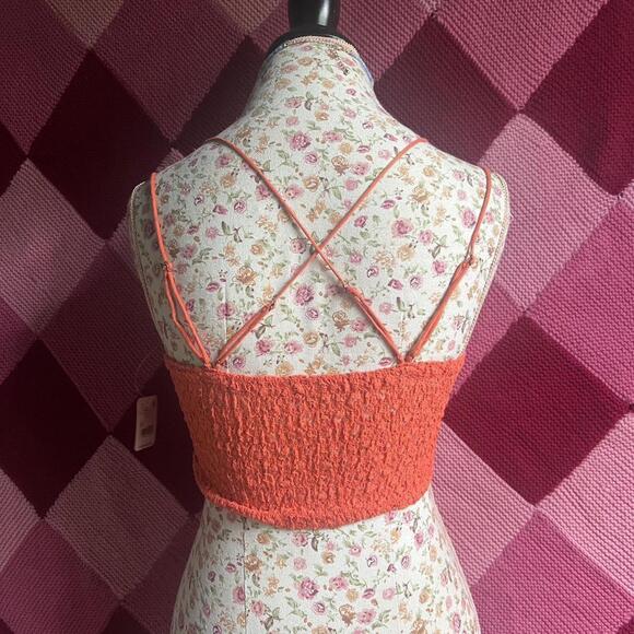 free people orange lace adella bralette crop top - Picture 2 of 7